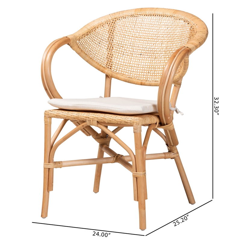 Baxton Studio Varick Modern Brown Finished Rattan Dining Chair