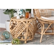 Baxton Studio Saranna Modern Bohemian Natural Brown Finished Rattan End Table