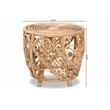 Baxton Studio Saranna Modern Bohemian Natural Brown Finished Rattan End Table