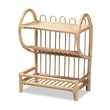 Baxton Studio Liora Modern Bohemian Brown Finished Rattan 2-Tier Display Shelf