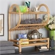 Baxton Studio Liora Modern Bohemian Brown Finished Rattan 2-Tier Display Shelf
