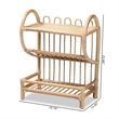 Baxton Studio Liora Modern Bohemian Brown Finished Rattan 2-Tier Display Shelf