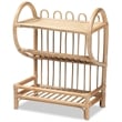 Baxton Studio Liora Modern Bohemian Brown Finished Rattan 2-Tier Display Shelf
