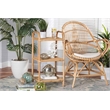 Baxton Studio Barras Modern Bohemian Brown Finished Rattan 3-Tier Display Shelf