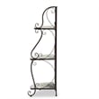 Baxton Studio Airell Contemporary Glass and Black Metal 3-Tier Plant Stand