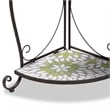 Baxton Studio Airell Contemporary Glass and Black Metal 3-Tier Plant Stand