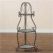 Baxton Studio Airell Contemporary Glass and Black Metal 3-Tier Plant Stand