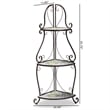 Baxton Studio Airell Contemporary Glass and Black Metal 3-Tier Plant Stand