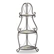 Baxton Studio Airell Contemporary Glass and Black Metal 3-Tier Plant Stand