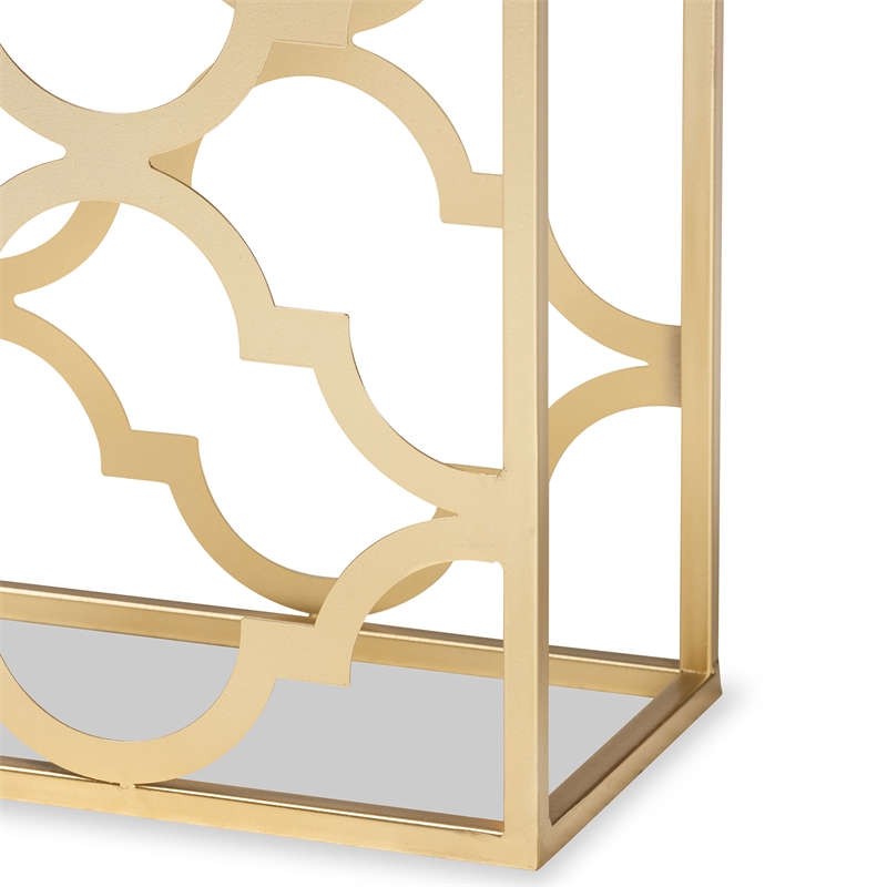 Baxton Studio Calanthe Contemporary Gold Metal Console Table with Marble Top