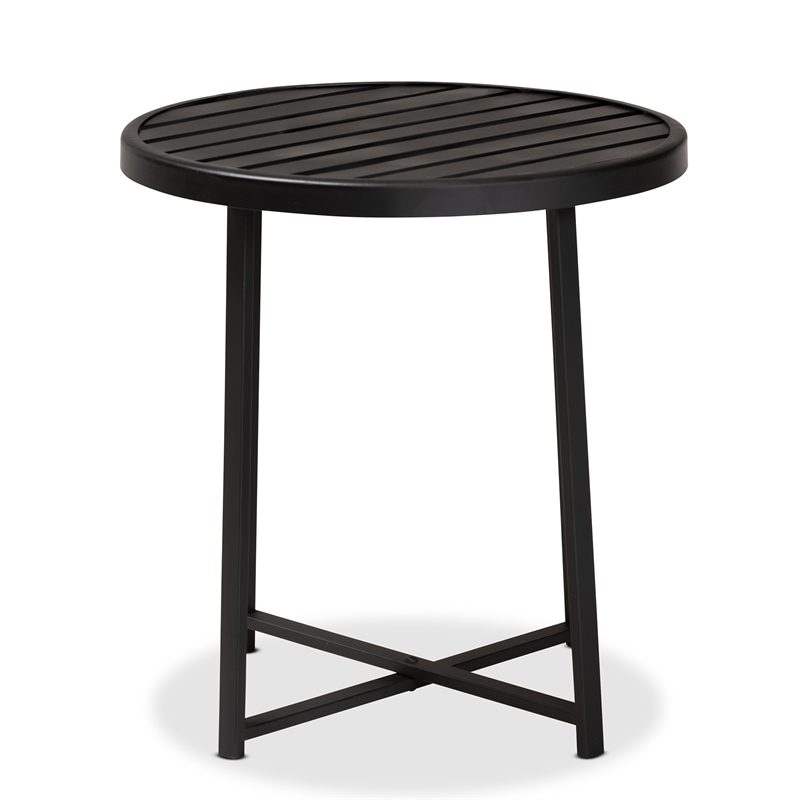 Baxton Studio Sadiya Industrial Black Metal Outdoor Side Table