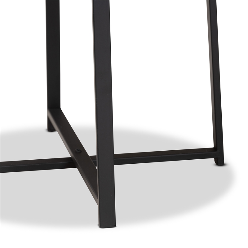 Baxton Studio Sadiya Industrial Black Metal Outdoor Side Table