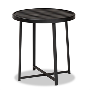 Baxton Studio Sadiya Industrial Black Metal Outdoor Side Table