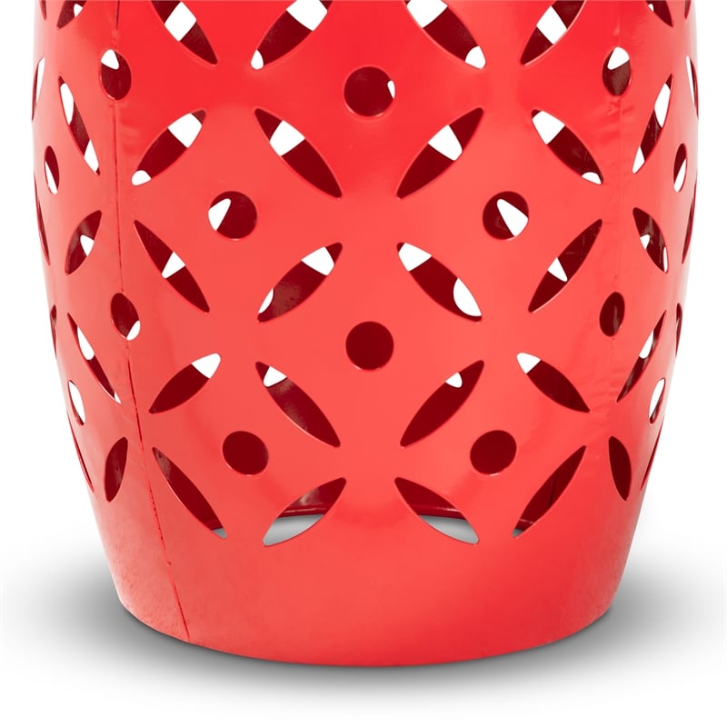 Baxton Studio Hallie Contemporary Red Metal Outdoor Side Table
