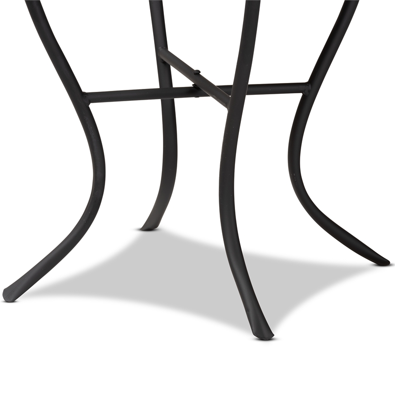 Baxton Studio Gaenor Contemporary Black Metal and Colored Ceramic Plant Stand