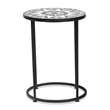 Baxton Studio Kaden Modern Colored Glass and Black Metal Outdoor Side Table