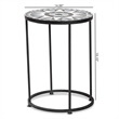Baxton Studio Kaden Modern Colored Glass and Black Metal Outdoor Side Table