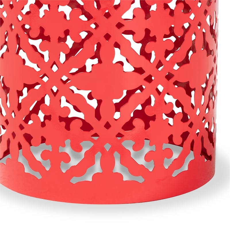 Baxton Studio Jamila Contemporary Red metal Outdoor Side Table