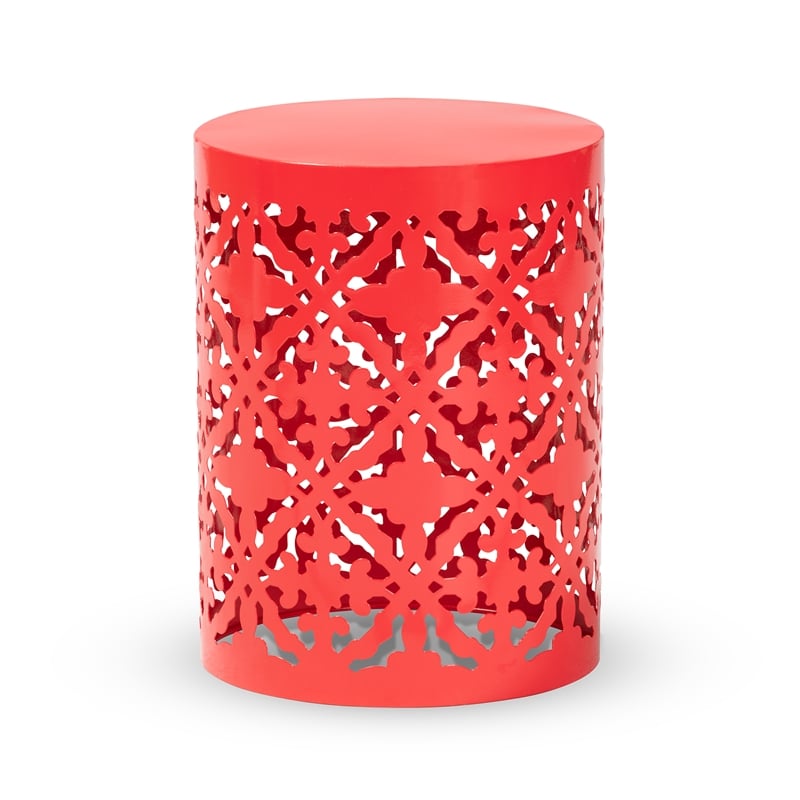 Baxton Studio Jamila Contemporary Red metal Outdoor Side Table