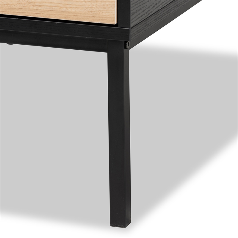 Baxton Studio Haben Contemporary Two-Tone Oak and Black Wood Coffee Table