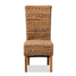 Baxton Studio Trianna Transitional Natural Abaca and Brown Wood Dining Chair