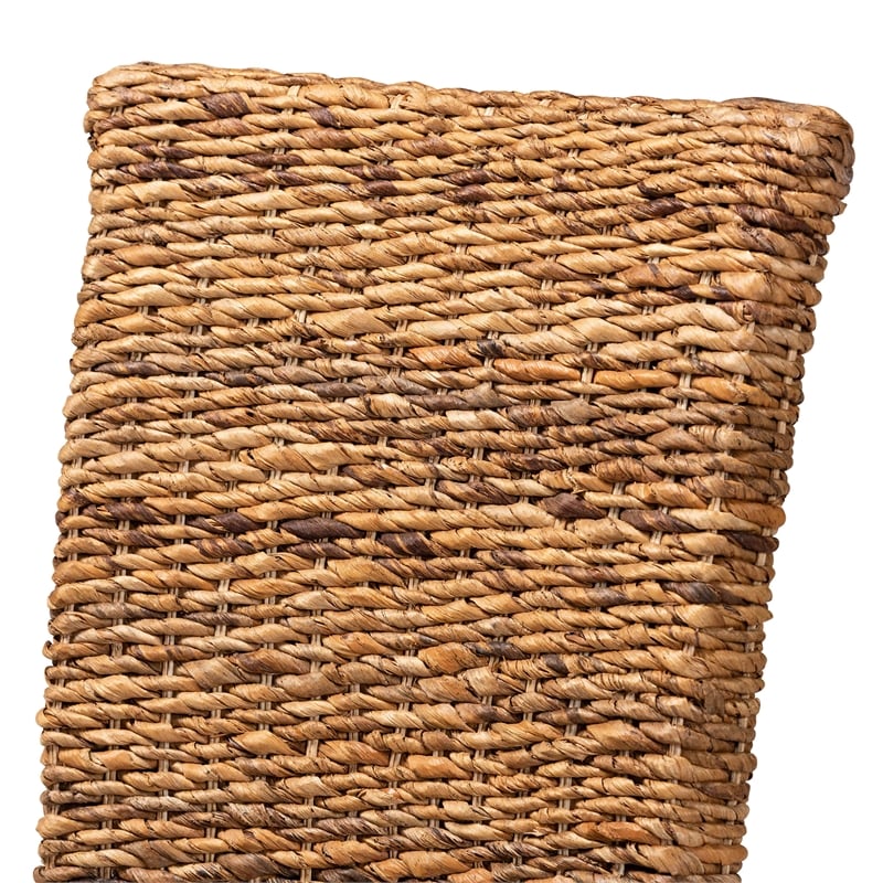 Baxton Studio Trianna Transitional Natural Abaca and Brown Wood Dining Chair