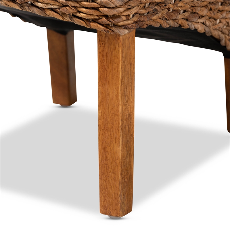 Baxton Studio Trianna Transitional Natural Abaca and Brown Wood Dining Chair
