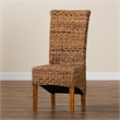 Baxton Studio Trianna Transitional Natural Abaca and Brown Wood Dining Chair