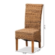 Baxton Studio Trianna Transitional Natural Abaca and Brown Wood Dining Chair