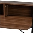 Baxton Studio Palmira Modern Brown  Wood and Black Metal Desk with Shelves