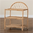 Baxton Studio Redell Modern Bohemian Natural Brown Rattan 3-Tier Display Shelf
