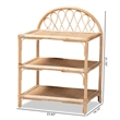 Baxton Studio Redell Modern Bohemian Natural Brown Rattan 3-Tier Display Shelf