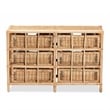 Baxton Studio Dariana Modern  Natural Brown Rattan 6-Drawer Storage Cabinet