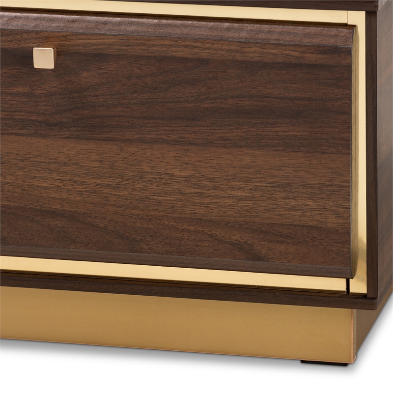 Baxton Studio Cormac Transitional  Wood and Gold Metal 2-Drawer Coffee Table