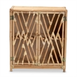 Baxton Studio Shena Modern Bohemian Natural Brown Rattan 2-Door Storage Cabinet