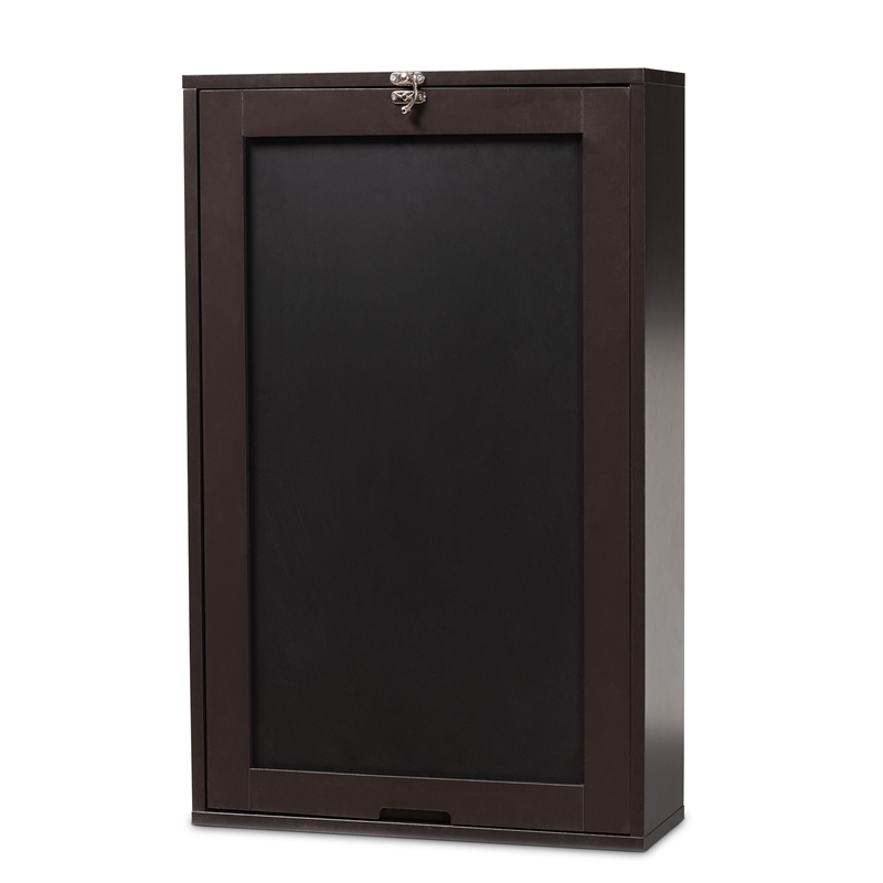 Baxton Studio Millard Modern Dark Brown Finished Wood Wall-Mounted Folding Desk