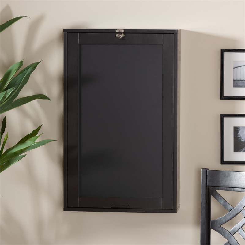 Baxton Studio Millard Modern Dark Brown Finished Wood Wall-Mounted Folding Desk