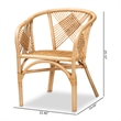 Baxton Studio Kagama Modern Bohemian Natural Brown Rattan Dining Chair