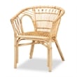 Baxton Studio Kaka Modern Bohemian Natural Brown Rattan Dining Chair