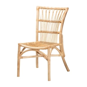 Baxton Studio Ammi Modern Bohemian Natural Brown Rattan Dining Chair