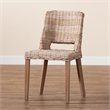 Baxton Studio Magy Modern Rattan and Brown Wood Dining Chair