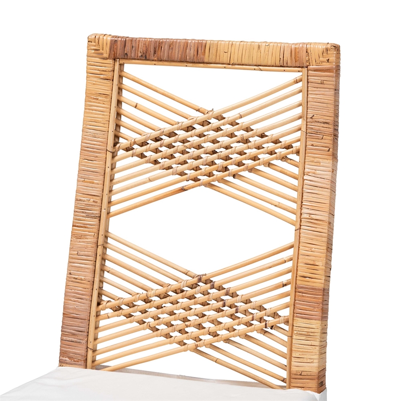 Baxton Studio Poltak Modern Natural Brown Rattan Dining Chair