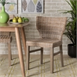 Baxton Studio Enver Modern  Rattan and Brown Wood Dining Chair