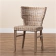 Baxton Studio Enver Modern  Rattan and Brown Wood Dining Chair