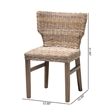 Baxton Studio Enver Modern  Rattan and Brown Wood Dining Chair