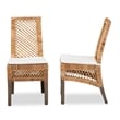 Baxton Studio Argos Modern Natural Brown Rattan 2-Piece Dining Chair Set
