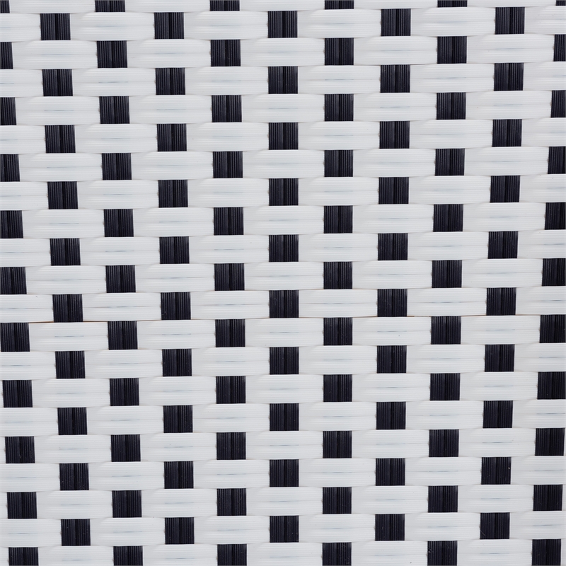 Baxton Studio Naila Black and White Weaving and Rattan 2-Piece Dining Chair Set