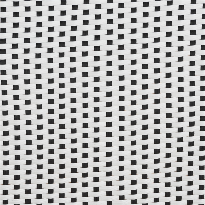 Baxton Studio Genica Brown Rattan Dining Chair in Black/White Weaving