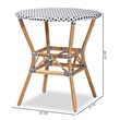 Baxton Studio Tavor Black and White Weaving and  Rattan Dining Table