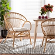 Baxton Studio Benicia Modern Bohemian Natural Brown Rattan Dining Chair